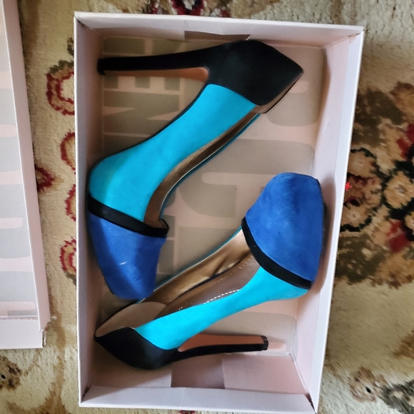 BCBGeneration Blue Suede Heels - Picture 3 of 4